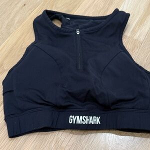 Gymshark zip up Black Activewear Top and sports bra medium